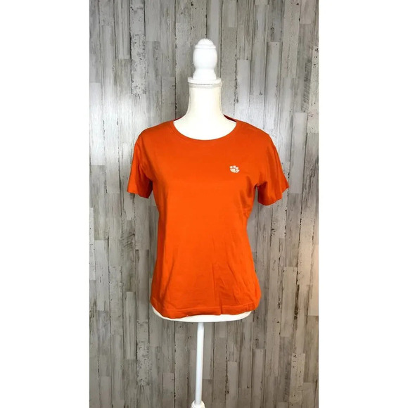 L.A.T Women's Medium Clemson Tigers Orange Short‎ Sleeve Crew Neck T-Shirt - Picture 1 of 6